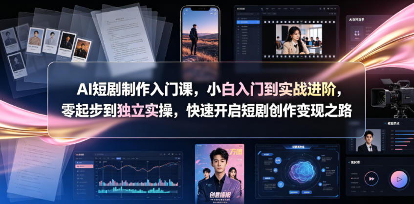 AI短剧制作入门课，小白入门到实战进阶，零起步到独立实操，快速开启短剧创作变现之路-悟空知识星球