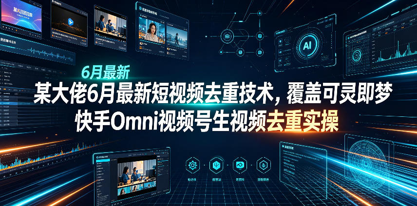 某大佬6月最新短视频去重技术，覆盖可灵即梦快手Omni视频号生视频去重实操-悟空知识星球