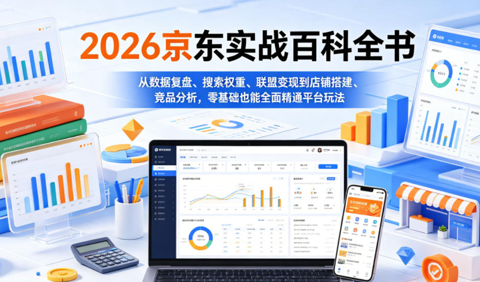 2026京东实战百科全书，从数据复盘、搜索权重、联盟变现到店铺搭建、竞品分析，零基础也能全面精通平台玩法-悟空知识星球