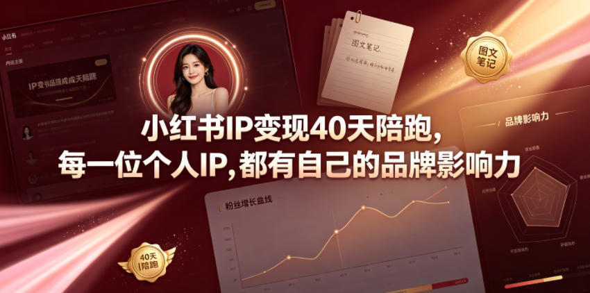 小红书IP变现40天陪跑,每一位个人IP,都有自己的品牌影响力-悟空知识星球