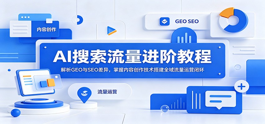 AI搜索流量进阶教程:解析GEO与SEO差异,掌握内容创作技术搭建全域流量运营闭环-悟空知识星球