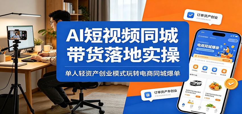 AI短视频同城带货落地实操:单人轻资产创业模式玩转电商同城爆单-悟空知识星球