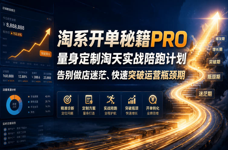 淘系开单秘籍PRO,量身定制淘天实战陪跑计划,告别做店迷茫、快速突破运营瓶颈期(2026年6月11)-悟空知识星球