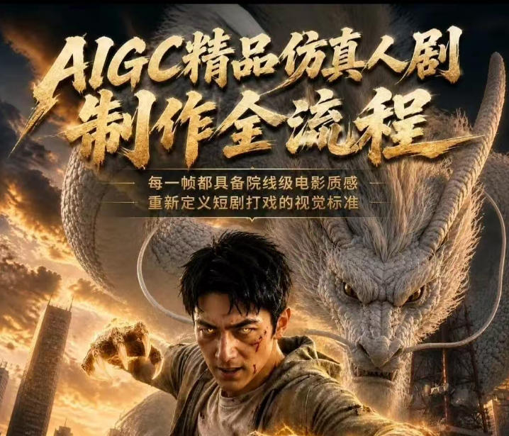 AIGC精品仿真人剧豢龙人全流程制作解析2026,国风仿真人创作+打斗剧情+人设编排,一站式AI短剧入门-悟空知识星球
