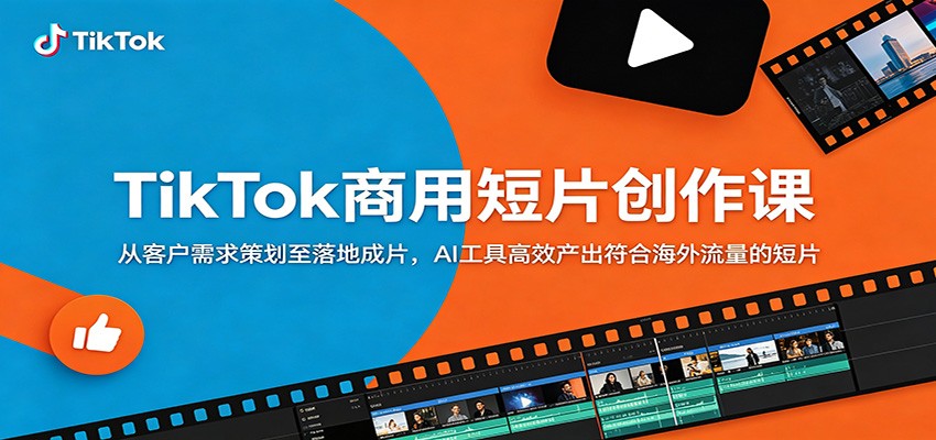 TikTok商用短片创作课：从客户需求策划至落地成片，AI工具高效产出符合海外流量的短片-悟空知识星球