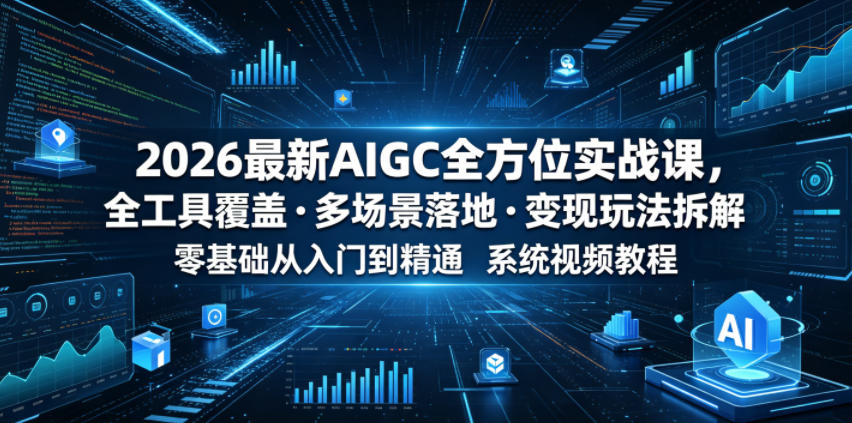 2026最新AIGC全方位实战课，全工具覆盖・多场景落地・变现玩法拆解，零基础从入门到精通系统视频教程-悟空知识星球