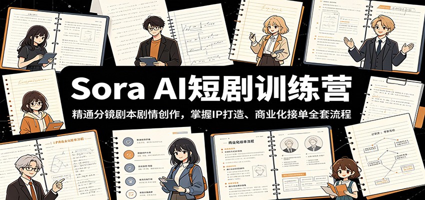 Sora AI短剧训练营：精通分镜剧本剧情创作，掌握IP打造、商业化接单全套流程-悟空知识星球