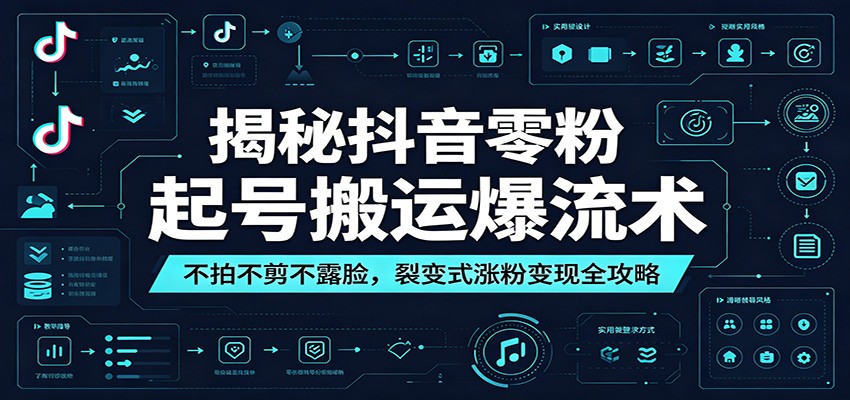 揭秘抖音零粉起号搬运爆流术:不拍不剪不露脸,裂变式涨粉变现全攻略-悟空知识星球