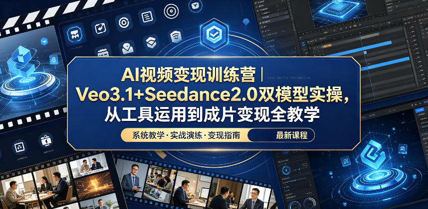 AI视频变现训练营|Veo3.1+Seedance2.0双模型实操,从工具运用到成片变现全教学-悟空知识星球