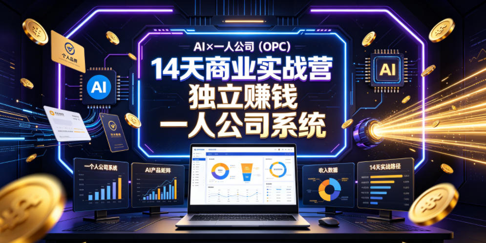 AI×一人公司（OPC）14天商业实战营，用AI帮你搭建一个属于你自己的、能独立賺钱的一人公司系统-悟空知识星球