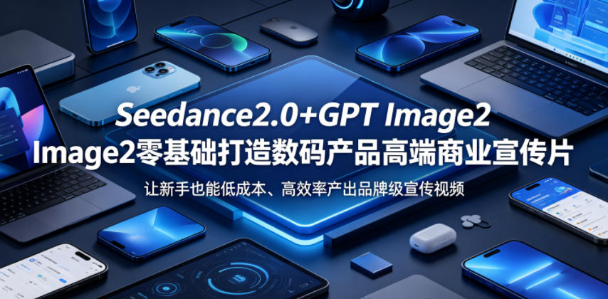 Seedance2.0+GPT Image2零基础打造数码产品高端商业宣传片，让新手也能低成本、高效率产出品牌级宣传视频-悟空知识星球