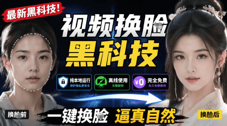 AI人工智能如此夸张？一键视频换Lian黑科技，纯本地离线运行，本地视频换Lian娱乐工具，AI FaceSwap-悟空知识星球