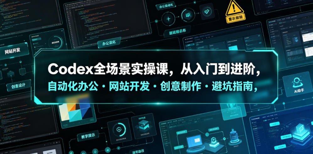 Codex全场景实操课，从入门到进阶，自动化办公・网站开发・创意制作・避坑指南，全流程教学-悟空知识星球