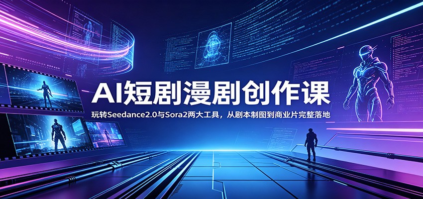 AI短剧漫剧创作课：玩转Seedance2.0与 Sora2两大工具，从剧本制图到商业片完整落地-悟空知识星球