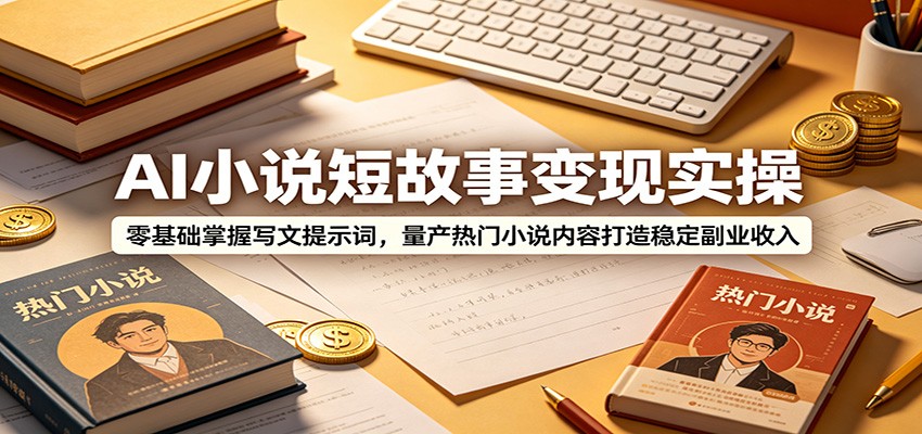 AI小说短故事变现实操：零基础掌握写文提示词，量产热门小说内容打造稳定副业收入-悟空知识星球