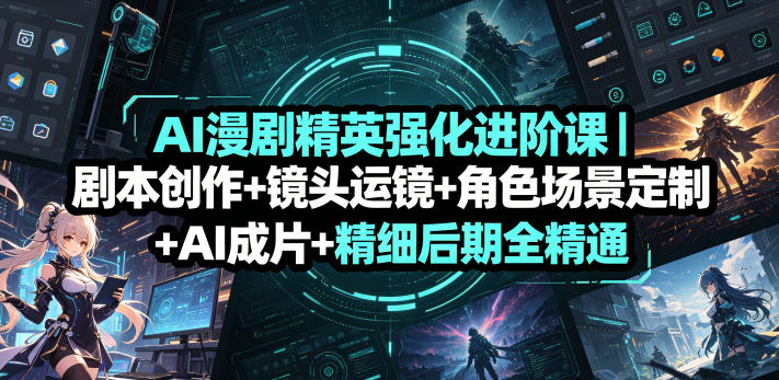 AI漫剧精英强化进阶课｜剧本创作+镜头运镜+角色场景定制+AI成片+精细后期全精通-悟空知识星球