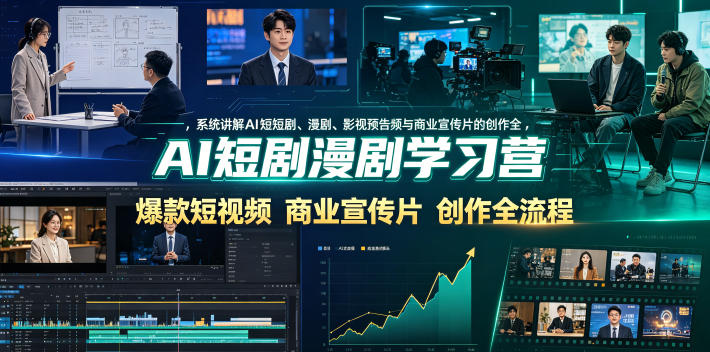 AI短剧漫剧学习营,系统讲解AI短剧、漫剧、影视预告片、爆款短视频与商业宣传片的创作全流程-悟空知识星球