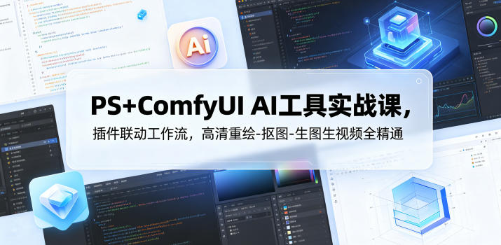 PS+ComfyUI AI工具实战课，插件联动工作流，高清重绘-抠图-生图生视频全精通-悟空知识星球