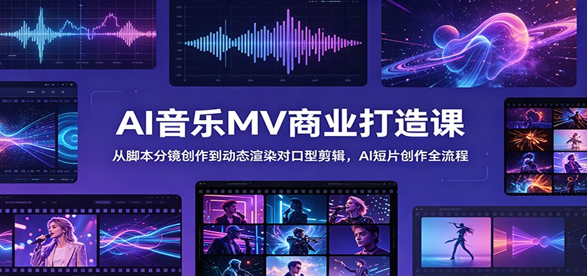 AI音乐MV商业打造课:从脚本分镜创作到动态渲染对口型剪辑,AI短片创作全流程-悟空知识星球