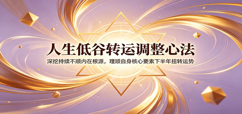 人生低谷转运调整心法：深挖持续不顺内在根源，理顺自身核心要素下半年扭转运势-悟空知识星球