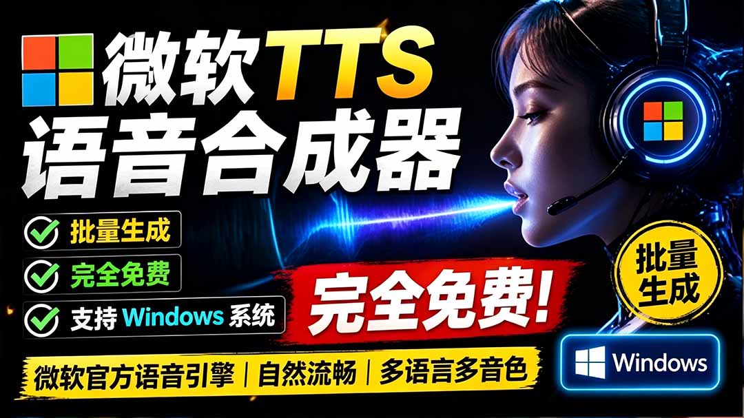 （19494期）微软 TTS 免费语音配音生成器，完全免费，支持多语音、多音色选择，Windows系统专用 TTS语音合成器-悟空知识星球