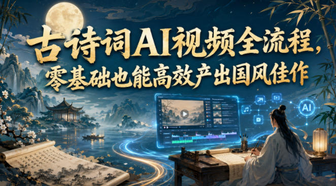 古诗词AI视频全流程,零基础也能高效产出国风佳作-悟空知识星球