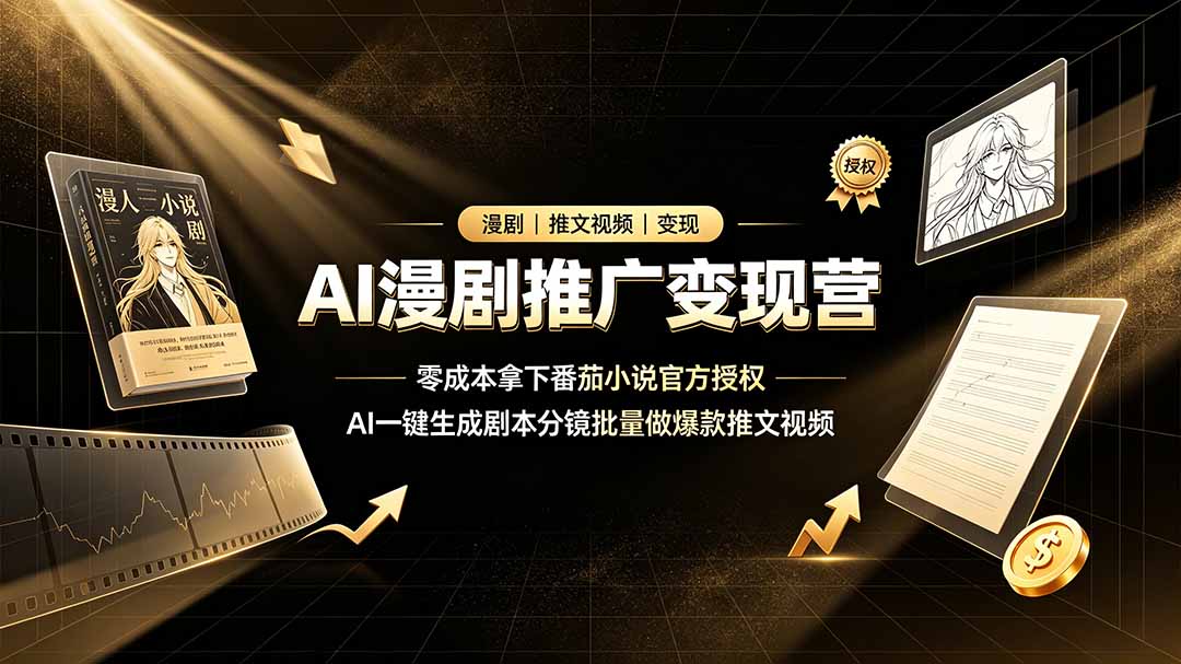 (19193期)AI漫剧推广变现营,零成本拿下番茄小说官方授权,AI一键生成剧本分镜批量做爆款推文视频-悟空知识星球