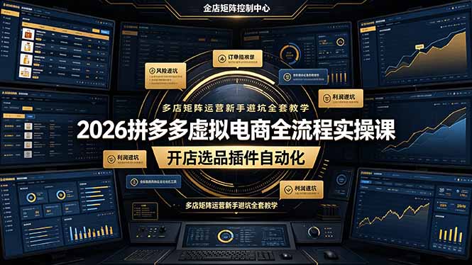 （19136期）2026拼多多虚拟电商全流程实操课，开店选品插件自动化，多店矩阵运营新手避坑全套教学-悟空知识星球