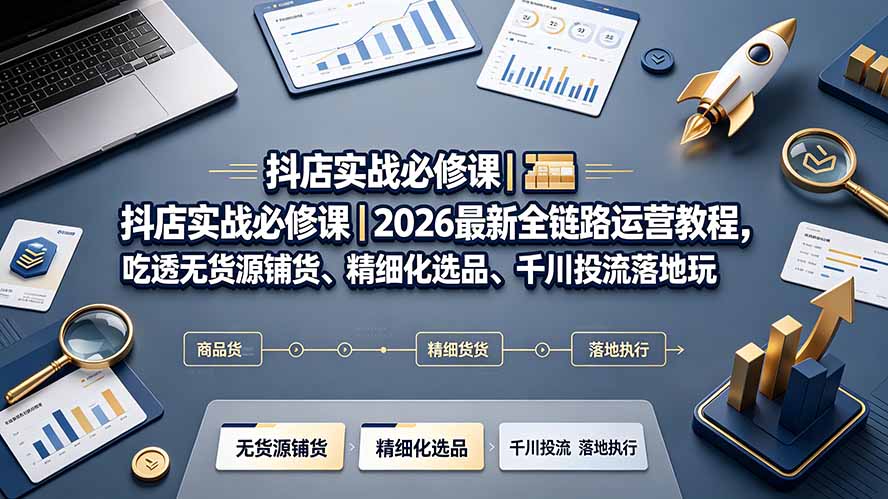 (19549期)抖店实战必修课|2026最新全链路运营教程,吃透无货源铺货、精细化选品、千川投流落地玩法-悟空知识星球