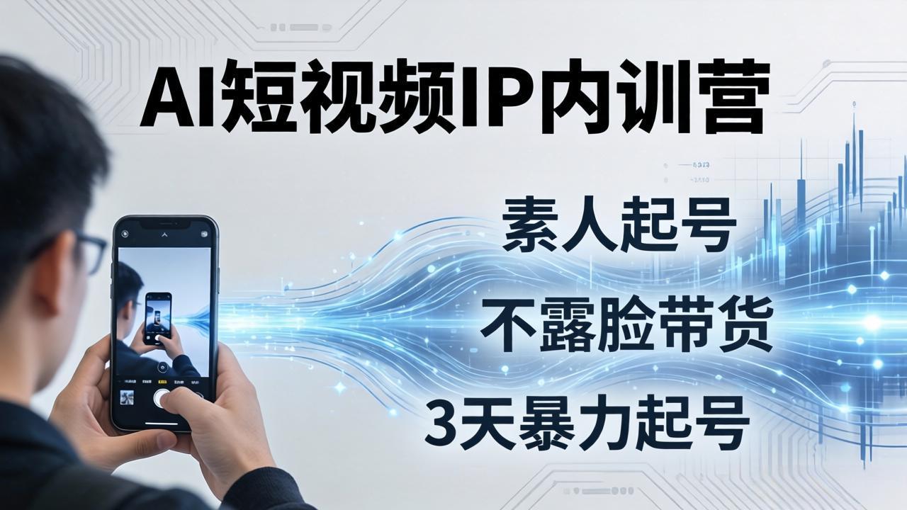 (19208期)2026AI短视频IP内训营-更新:从素人起号到不露脸带货,3天暴力起号全流程拆解-悟空知识星球