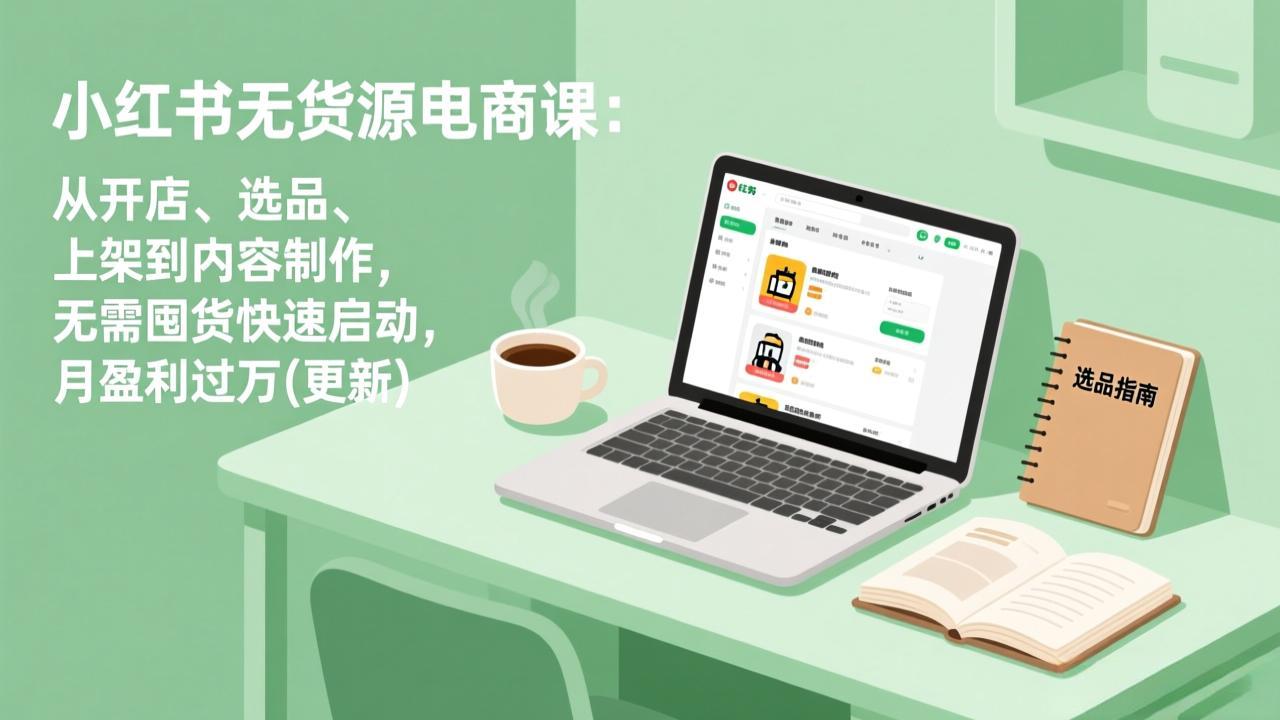 (19512期)小红书无货源电商课(7月更新):从开店、选品、上架到内容制作,无需囤货快速启动,月盈利过万-悟空知识星球