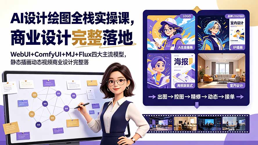 (19244期)AI设计绘图全栈实操课,WebUI+ComfyUI+MJ+Flux四大主流模型,静态插画动态视频商业设计完整落地教程-悟空知识星球