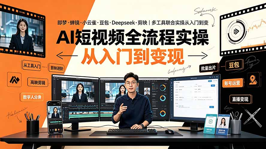 （19250期）AI短视频全流程实操：即梦·蝉镜·小云雀·豆包·Deepseek·剪映｜多工具联合实操从入门到变现-悟空知识星球