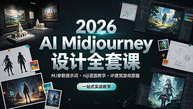 (19209期)2026 AI Midjourney设计全套课,MJ参数提示词niji混图教学,IP建筑游戏原画一站式实战教学-悟空知识星球