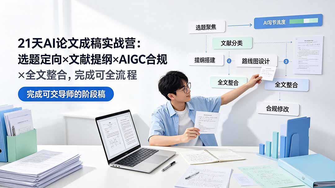 (19334期)21天AI论文成稿实战营:选题定向×文献提纲×AIGC合规×全文整合,完成可交导师的阶段稿-悟空知识星球
