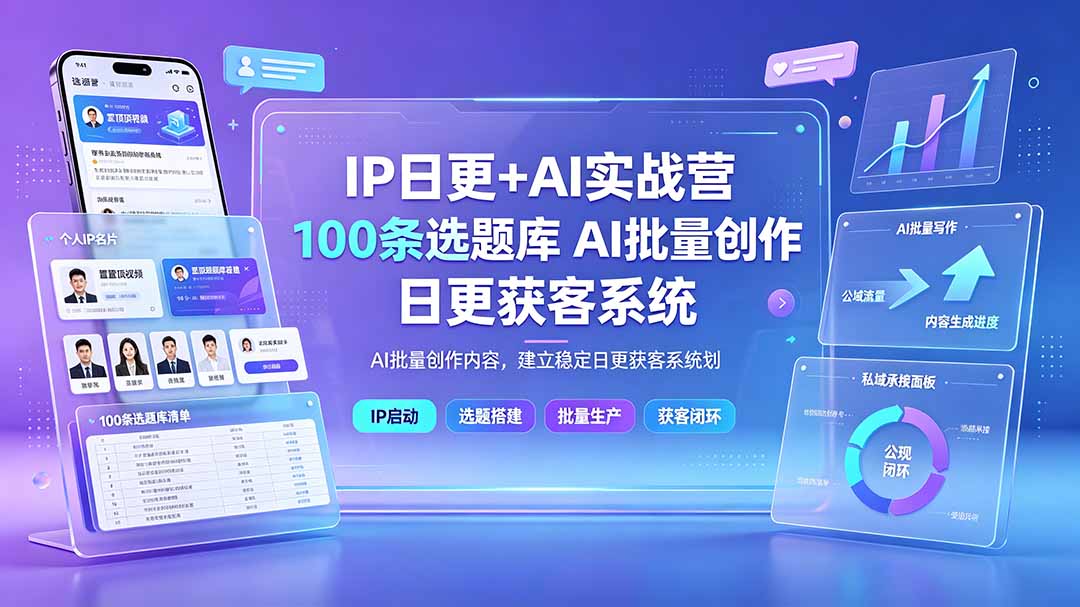 (19353期)IP日更+AI实战营:IP置顶视频制作×100条选题库搭建×10条日更规划,AI批量创作内容,建立稳定日更获客系统-悟空知识星球