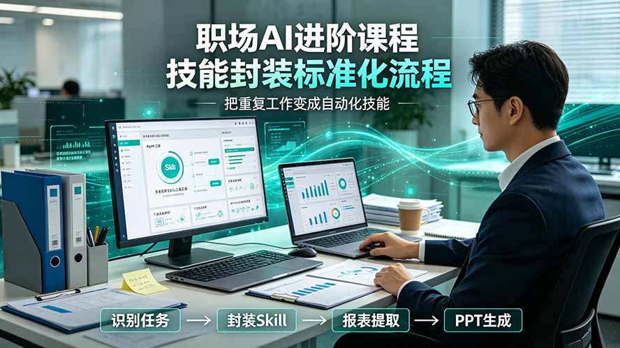 (19369期)职场AI进阶课程;多类实用Skill工具实操,专属技能封装标准化流程,报表行业报告一键提取核心内容-悟空知识星球