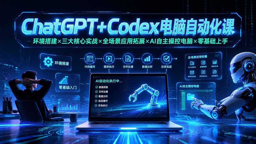 （19583期）ChatGPT+Codex电脑自动化课：环境搭建×三大核心实战×全场景应用拓展×AI自主操控电脑×零基础上手-悟空知识星球