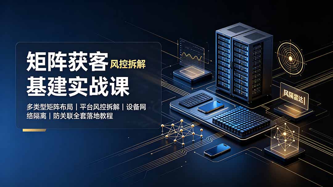 (19319期)矩阵获客基建实战课:多类型矩阵布局|平台风控拆解|设备网络隔离|防关联全套落地教程-悟空知识星球