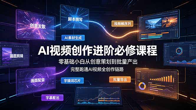 (19159期)AI视频创作进阶必修课程:零基础小白从创意策划到批量产出,完整跑通AI视频全创作链路-悟空知识星球