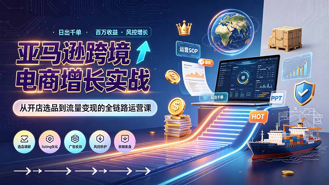 (19308期)亚马逊0-1孵化特训营8期:从注册风控到稳定日出千单实战,规避审核封店风险,标准化执行流程落地-悟空知识星球