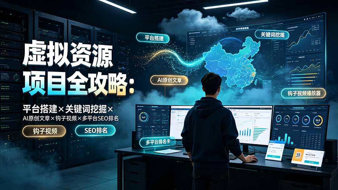(19322期)虚拟资源项目全攻略:平台搭建×关键词挖掘×AI原创文章×钩子视频×多平台SEO排名-悟空知识星球