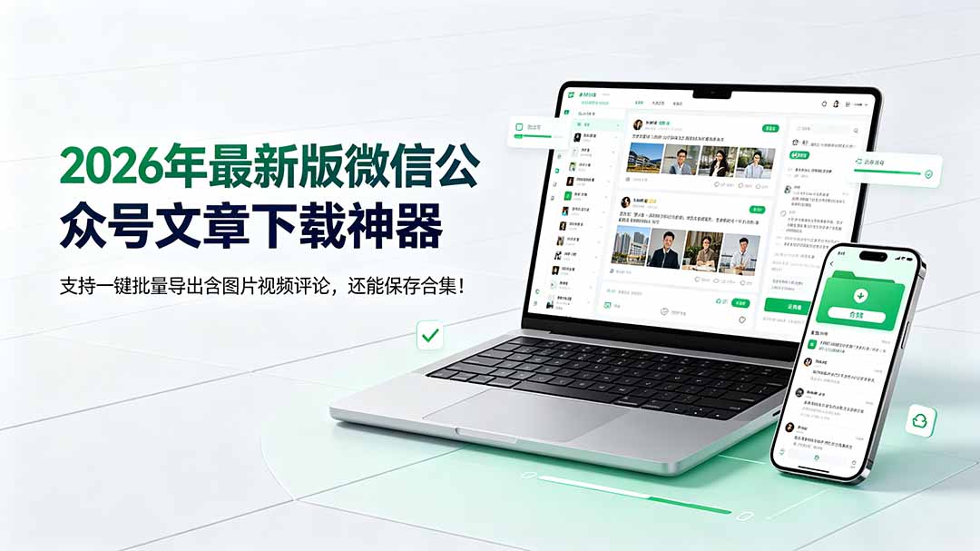（19486期）2026年最新版微信公众号文章下载神器，支持一键批量导出含图片视频评论，还能保存合集！-悟空知识星球