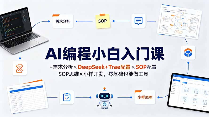 (19539期)AI编程小白入门课-需求分析×DeepSeek+Trae配置×SOP思维×小样开发,零基础也能做工具-悟空知识星球