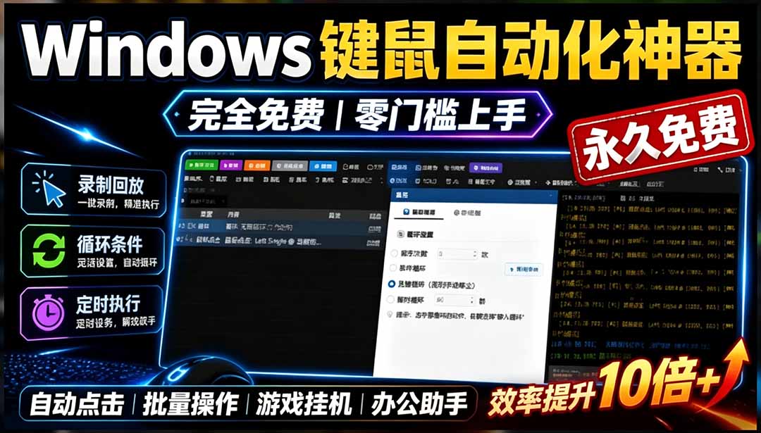 (19423期)专业Windows键鼠自动化工具,免费永久使用,告别重复操作,小白也能快速创建自动化脚本 点点精灵-悟空知识星球