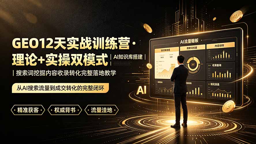 （19277期）GEO12天实战训练营·理论+实操双模式｜AI知识库搭建｜搜索词挖掘内容收录转化完整落地教学-悟空知识星球
