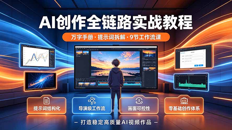 （19247期）AI创作全链路实战教程｜万字手册·提示词拆解·9节工作流课，打造稳定高质量AI视频作品-悟空知识星球