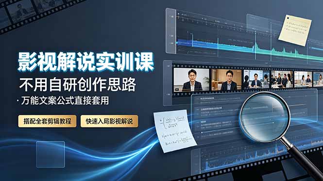 （19183期）影视解说实训课：不用自研创作思路，万能文案公式直接套用，搭配全套剪辑教程，快速入局影视解说-悟空知识星球