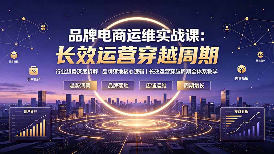 (19340期)品牌电商运维实战课:行业趋势深度拆解|品牌落地核心逻辑|长效运营穿越周期全体系教学-悟空知识星球