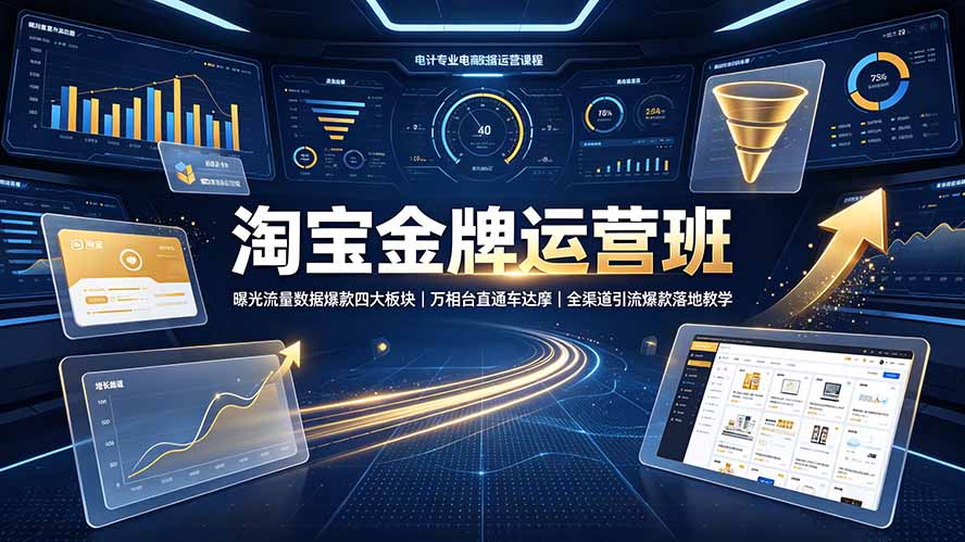 (19434期)淘宝金牌运营班-7月:曝光流量数据爆款四大板块|万相台直通车达摩|全渠道引流爆款落地教学-悟空知识星球